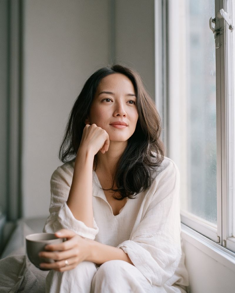 Illustrative image: a woman by a window